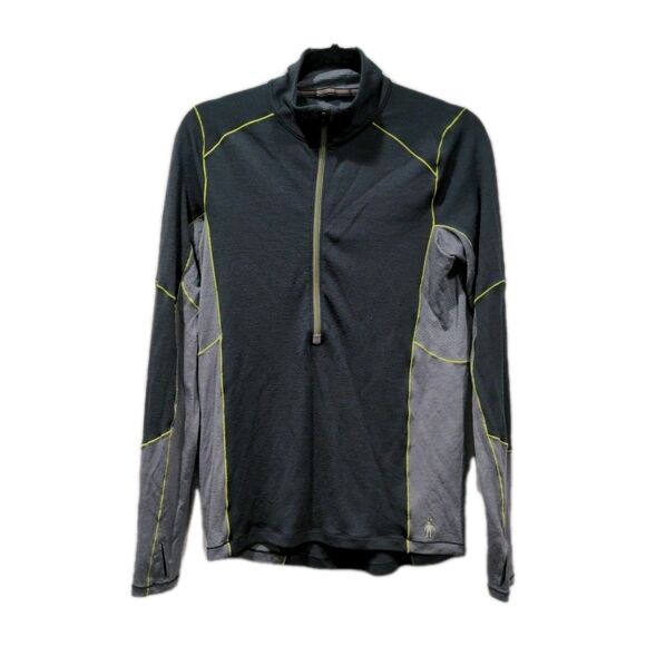 Smartwool Mens PhD Wind Merino Poly Blend Half Zip LS Top Size S Gray Hiking - Picture 1 of 14
